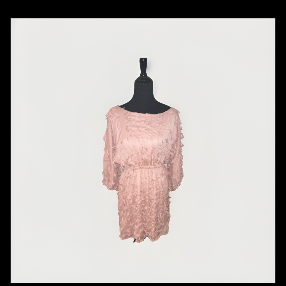 Blu Pepper Blush Pink Mini Dress with Textured Ruching